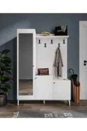 MERLİN MOBİLYA Kardelen 9 Bölmeli Aynalı Portmanto - 2