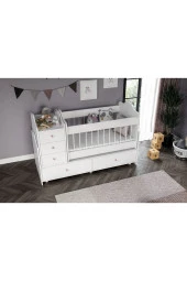 MERLİN MOBİLYA Merlin Mobilya Angel Büyüyebilen Pembe Kulplu Bebek Odası Takımı - 5