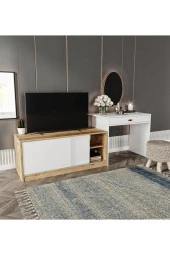 MERLİN MOBİLYA Julia Tek Çekmeceli Makyaj Masası , 2 Kapaklı Tv Ünitesi , Ayakkabılık Çok Amaçlı Mobilya - 7