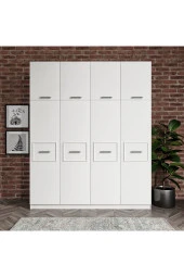 MERLİN MOBİLYA Diva Çok Amaçlı 8 Kapılı Elbise ve Yüklük Dolap - 3