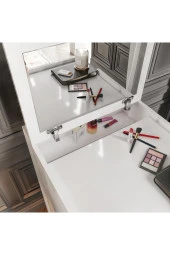 MERLİN MOBİLYA Merlin Mobilya Prenses Çok Amaçlı 3 Çekmeceli Sandık Puflu Makyaj Masası - 5