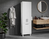 MERLİN MOBİLYA Sezar 3 Kapaklı 3 Bölmeli Kirli Sepetli Banyo Dolabı - 1