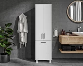 MERLİN MOBİLYA Sezar 3 Kapaklı 3 Bölmeli Kirli Sepetli Banyo Dolabı - 3