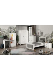 MERLİN MOBİLYA Torino Beyaz-Antrasit Detaylı Genç Odası Takımı , Çalışma Masası ve Kitaplık - 1