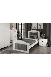 MERLİN MOBİLYA Torino Beyaz-Antrasit Detaylı Genç Odası Takımı , Çalışma Masası ve Kitaplık - 4