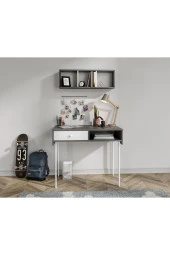 MERLİN MOBİLYA Major Antrasit Duvara Monte Çalışma Masası Ve Üst Modül - 1