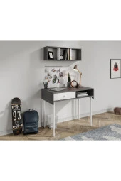 MERLİN MOBİLYA Major Antrasit Duvara Monte Çalışma Masası Ve Üst Modül - 2