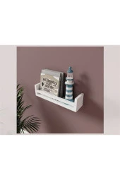 MERLİN MOBİLYA MİKRO DEKORATİF TEKLİ BEYAZ RAF - 1