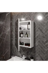 MERLİN MOBİLYA Taye Tam Aynalı Banyo Dolabı Beyaz thumbnail 2