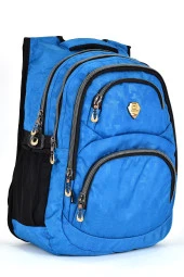 Elatae Unisex Ortopedik Çok Gözlü Günlük Seyahat Okul Sırt Çantası Mavi 2226 thumbnail 1