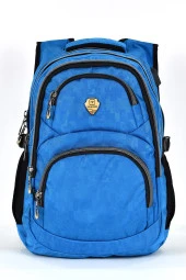 Elatae Unisex Ortopedik Çok Gözlü Günlük Seyahat Okul Sırt Çantası Mavi 2226 thumbnail 2