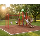 Çocuk Oyun Parkı Bir Kuleli, İki Kaydıraklı 5.5x4.5m thumbnail 1