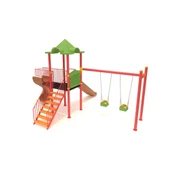 Çocuk Oyun Parkı Bir Kuleli, İki Kaydıraklı 5.5x4.5m - 2