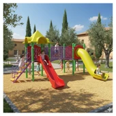 Çocuk Oyun Parkı 6x4m, 2 Kaydıraklı Klasik Model thumbnail 1