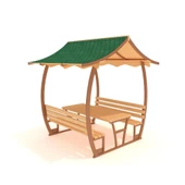 Japon Çatılı Piknik Masası PTB12M, Metal 8 Kişilik - 1