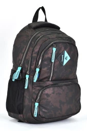 Elatae Unisex Ortopedik Çok Gözlü Günlük Seyahat Okul Sırt Çantası Kahve 2049 - 1