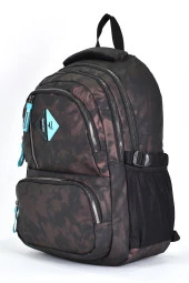 Elatae Unisex Ortopedik Çok Gözlü Günlük Seyahat Okul Sırt Çantası Kahve 2049 - 4