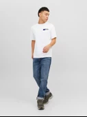 JACK JONES Yazı Detaylı Bisiklet Yaka Erkek Tişört 12233999 - 4