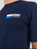 JACK JONES Yazı Detaylı Bisiklet Yaka Erkek Tişört 12233999 thumbnail 5