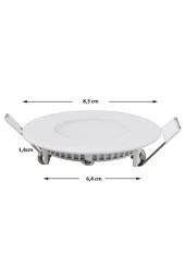 3w Beyaz Led Panel Spot Metal Kasa - 5 Adet Ct-5144 - 3