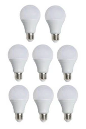 -4277 9w Led Ampul E-27 Duylu Beyaz Işık 8 Adet - 1