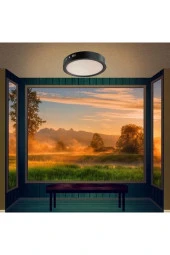 24 W SIVA ÜSTÜ LED ARMATÜR BANYO KİLER OFİS WC LAMBASI SİYAH KASA BEYAZ IŞIK - 1
