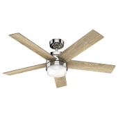 Hunter Fan - Claudette Parlak Nikel - 132 Cm. Aydınlatmalı Tavan Vantilatörü - 2