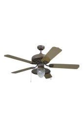 Oğuzhan - The Outdoor Series Eskitme Bronz - 132 Cm. Dış Mekan Aydınlatmalı Tavan Vantilatörü - 1