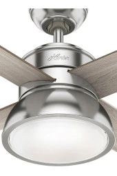 Hunter Fan - Loki Fırçalanmış Nikel - 132 Cm. Aydınlatmalı ve Uzaktan Kumandalı Tavan Vantilatörü - 4