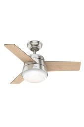 Hunter Fan - Finley Fırçalanmış Nikel - 92 Cm. Aydınlatmalı ve Uzaktan Kumandalı Tavan Vantilatörü - 1