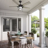 Hunter Fan - Santorini Doğal Demir - 132 Cm. Aydınlatmalı Dış Mekan Tavan Vantilatörü - 5