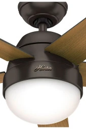 Hunter Fan - Stile Ham Bronz - 117 Cm. Aydınlatmalı ve Uzaktan Kumandalı Tavan Vantilatörü - 3