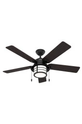Hunter Fan - Santorini Doğal Demir - 132 Cm. Aydınlatmalı Dış Mekan Tavan Vantilatörü - 1