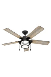 Hunter Fan - Santorini Doğal Demir - 132 Cm. Aydınlatmalı Dış Mekan Tavan Vantilatörü - 2