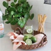 Akayev Rattan 25 cm Kulplu Tepsi - 1