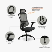 Seduna Evora Premium Black Ofis Koltuğu | Yönetici Koltuğu thumbnail 3