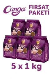 Cango Yetişkin Kedi Maması Tavuk Etli 1 Kg 5'li - 1