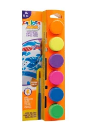 CARİOCA FOSFORLU TEMPERA SULUBOYA SÜPER YIKANABİLİR FIRÇALI 6*25 ML 6 RENK KARIŞIK - 1