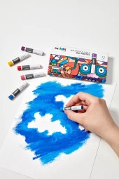 CARİOCA PLUS WATERSOLUBLE YAĞLI PASTEL 12Lİ (SUDA ÇÖZÜNÜR) - 5