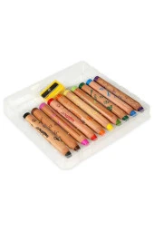 Carioca Baby "3 In 1" Jumbo Ahşap Gövdeli Boya Kalemi 10'lu (kalemtraş Hediyeli) - 1