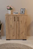 FurnatureDesign 2 Kapaklı Çok Amaçlı Dolap Raflı Erzak Dolabı Mutfak Dolabı - Atlantik Çam - 3