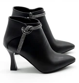 Feles Püskül Taş Detaylı Bootie Klasik Kadın Bot thumbnail 7