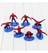 Spiderman Örümcek Adam Aksiyon Karakter Stantlı 7’li Figür Koleksiyon - 1