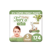 Baby Turco Doğadan 2'Li Süper Fırsat Paketi Bebek Bezi 5 Numara Junior 174 Adet - 1