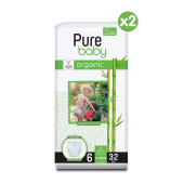 Pure Baby Organik Bambu Özlü Külot Bez 2'li Paket 6 Numara Xlarge 64 Adet - 4