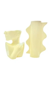 Bitki Tasarımı Soyut Yan Kadın ve Kelebek Vazo Saksı 2li Set thumbnail 1