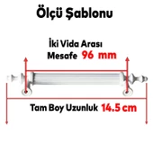 Polavit 96 Mm (SERT PLASTİK) Kulp Beyaz Çekmece Mobilya Mutfak Dolap Kulbu Kulpu Kulpları 5 Adet - 2