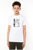 Rurouni Kenshin Black White Art Beyaz Çocuk Bisikletyaka Tshirt - 1