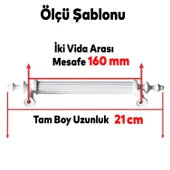 Polavit 160 mm Kulp Sert Plastik Beyaz Çekmece Mobilya Mutfak Dolap Kulbu Kulpu Kulpları 5 ADET - 2