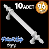 Polavit 96 Mm (SERT PLASTİK) Beyaz Kulp Çekmece Mobilya Mutfak Dolap Kulbu Kulpu Kulpları 10 Adet thumbnail 1
